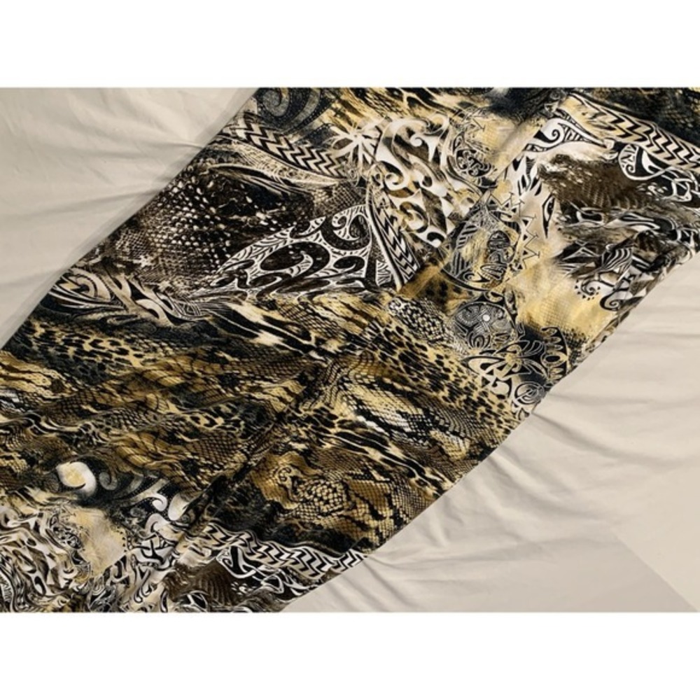 Y2K Cache Animal Print Bodycon Dress XL Ruched Side Sleeveless Spandex USA Made - Picture 10 of 11